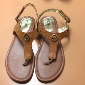 Michael Kors tan flat sandals